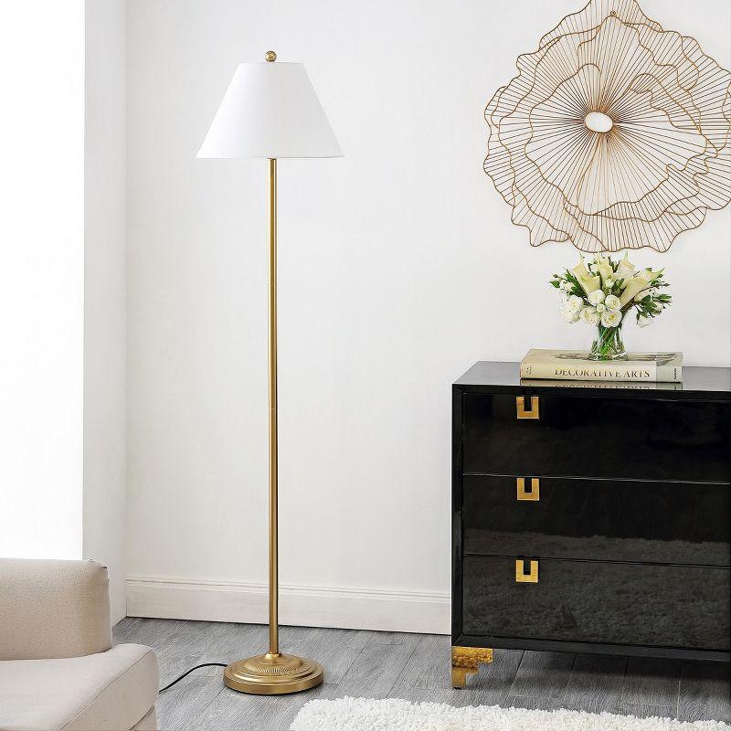 Hallie 68" Gold Floor Lamp with Off-White Shade