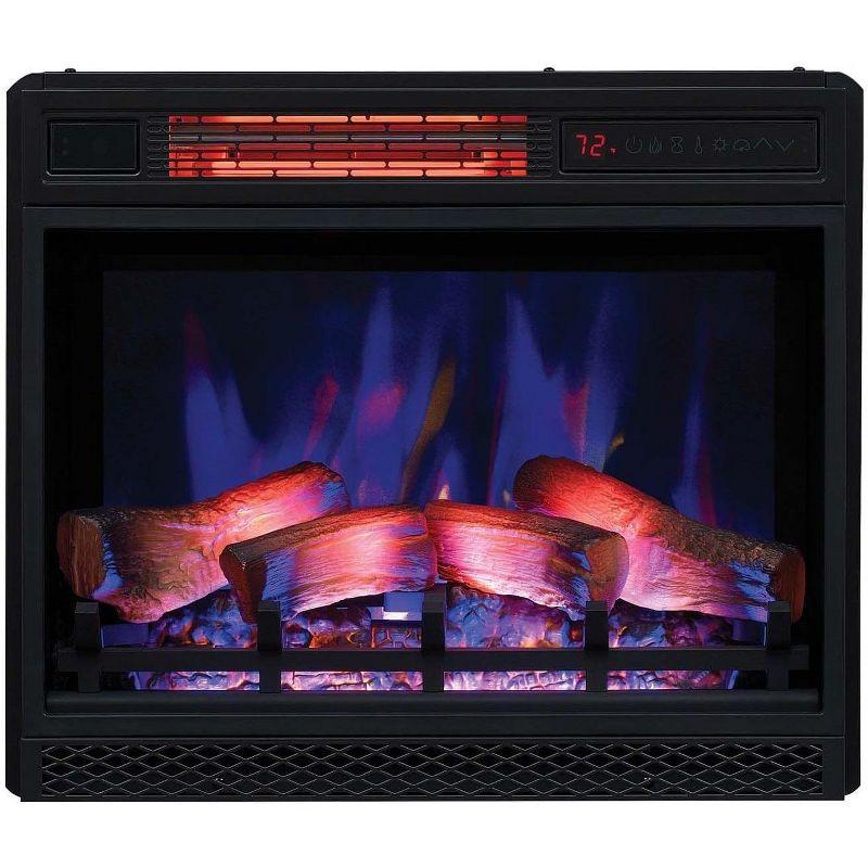 60 cm Black Electric Infrared Fireplace with Mantel