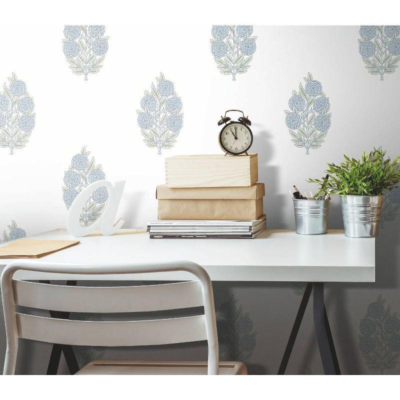 Dutch Floral Peel + Stick Wallpaper by Tamara Day - Blue
