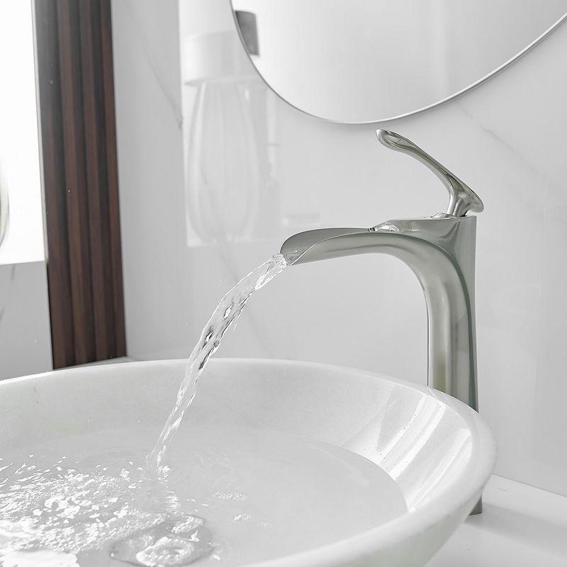 BWE Waterfall Single Hole Single Handle Bathroom Vessel Sink Faucet With Drain Assembly