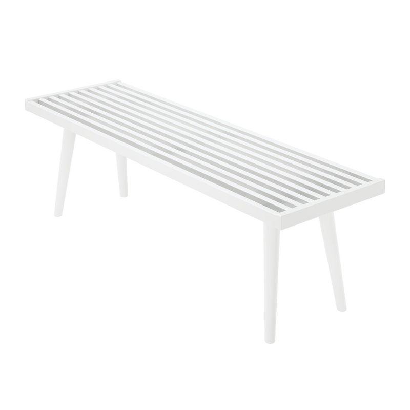 Plank+Beam Entryway Bench, Solid Wood End of Bed Bench for Bedroom, Hallway, Porch, 56.25”