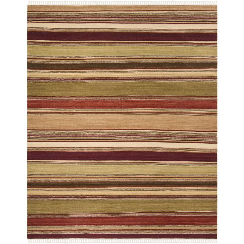 Striped Kilim STK313 Hand Woven Indoor Area Rug - Red - 9'x12' - Safavieh