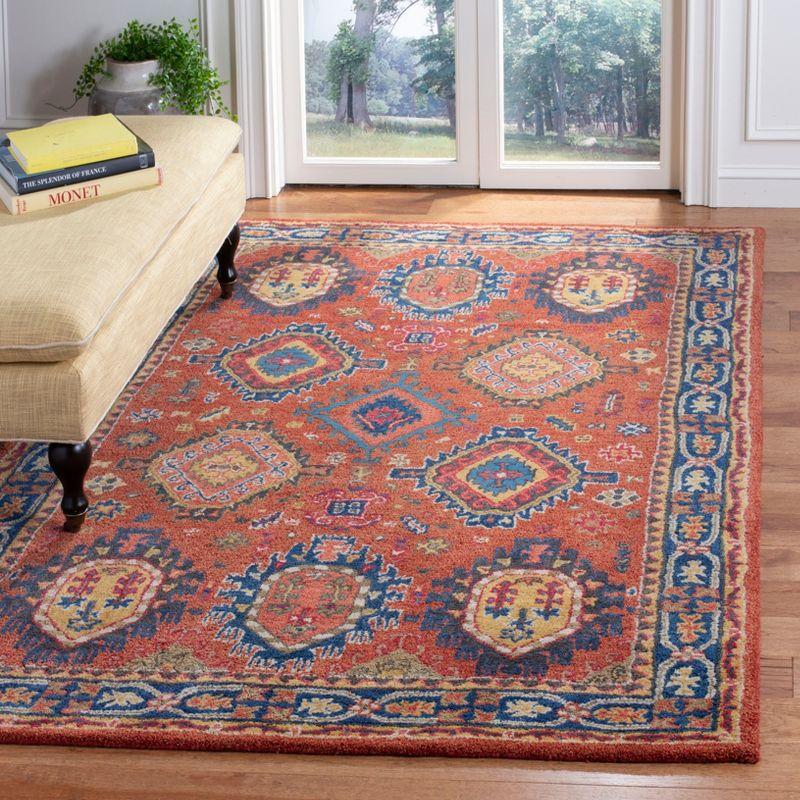 Heritage Rust and Navy Hand-Tufted Wool Area Rug 3' x 5'