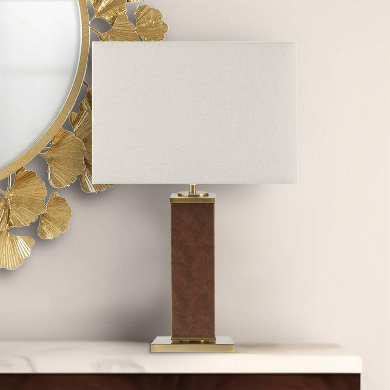 22" H Faux Leather Table Lamp