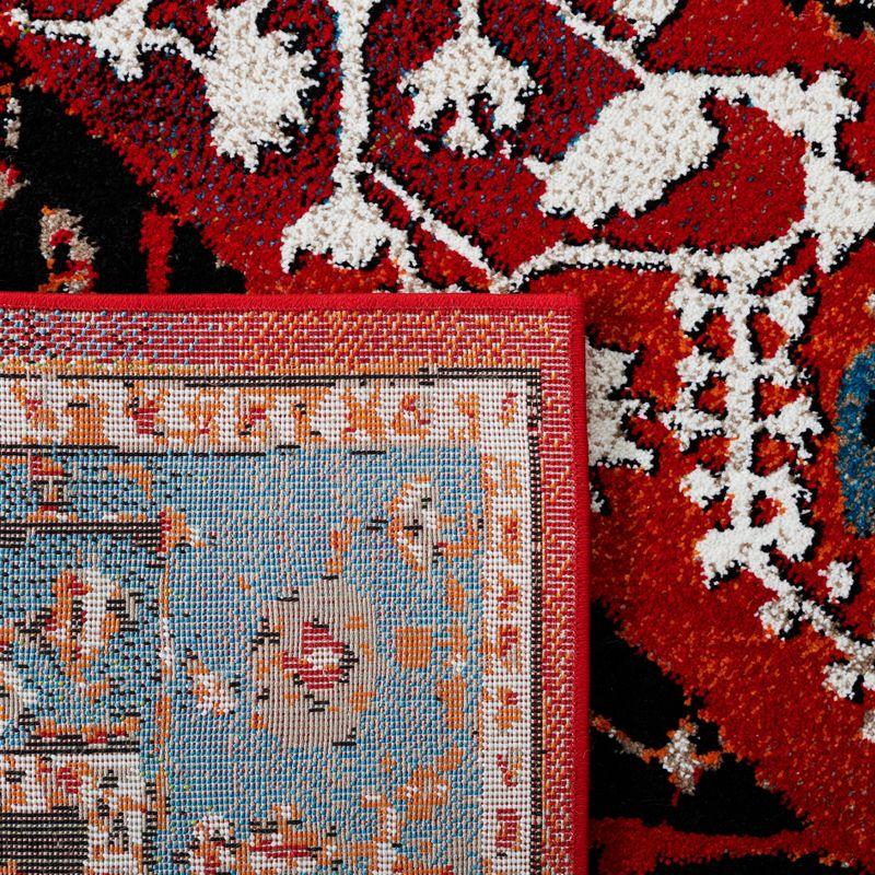 Vintage Hamadan VTH259 Power Loomed Area Rug - Blue/Red - 6'7"x6'7" - Safavieh.