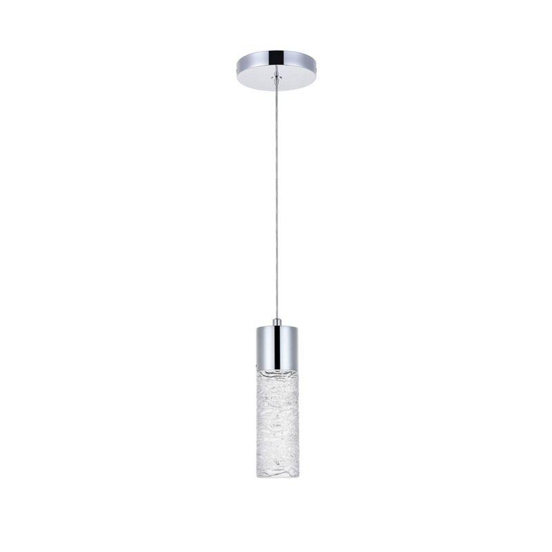 Chrome and Clear Glass LED Pendant Light