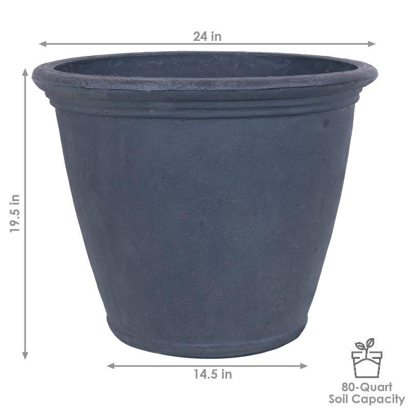 Sunnydaze Indoor/Outdoor Patio, Garden, or Porch Weather-Resistant Double-Walled Anjelica Flower Pot Planter - 24"