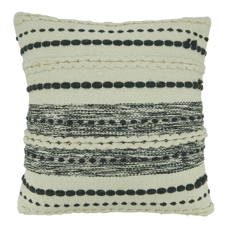 Saro Meir Design Striped Cotton Throw Pillow