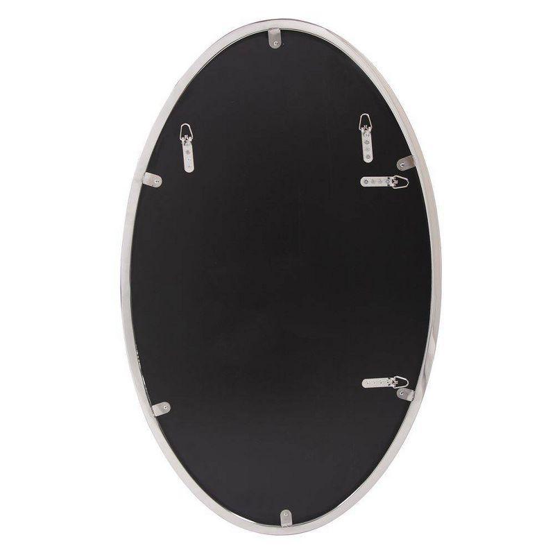 Simone Oval Mirror - Howard Elliott: Stainless Steel Frame, Modern Wall Mounted, 34x20 Inches