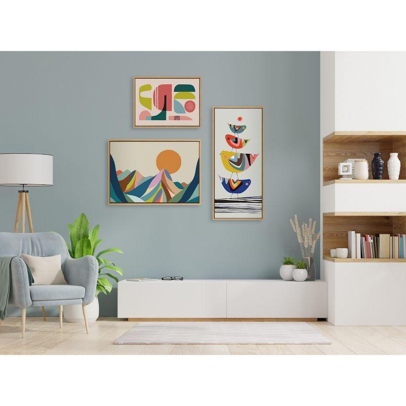 Kate and Laurel Sylvie The Family Tree Framed Canvas by Rachel Lee of My Dream Wall, 18x40, Natural