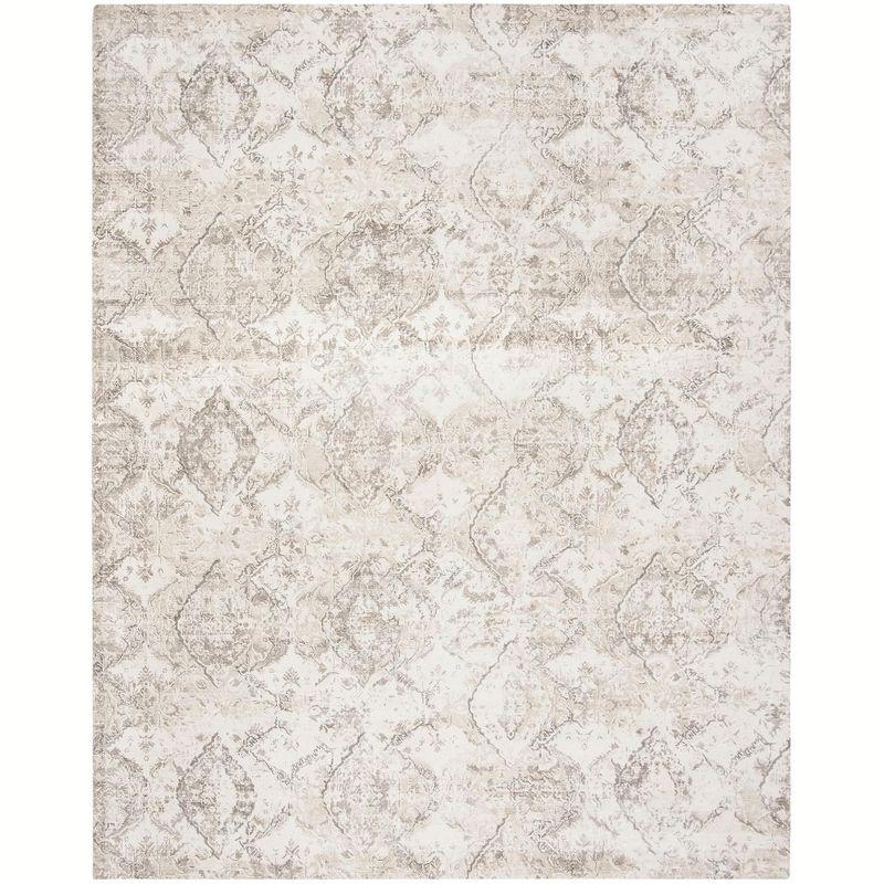 Gray Hand-Knotted Viscose 8' x 10' Area Rug