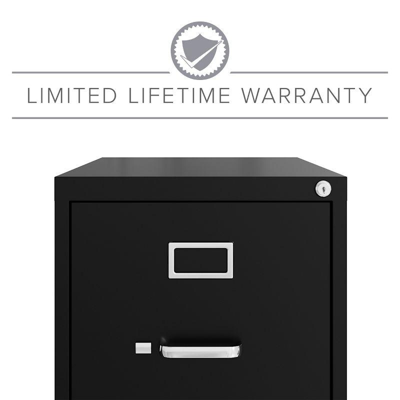 Hirsh Vertical File Cabinet 4 Drawer 22" - Black: Steel Office Filing, GreenGuard & ANSI/BIFMA Certified, No Assembly Required