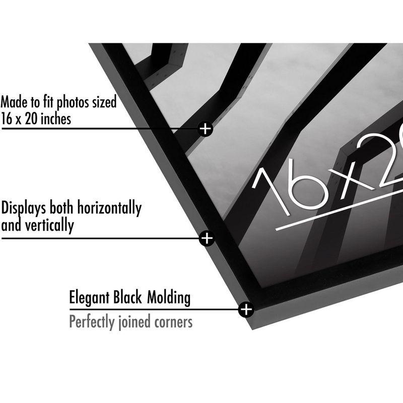 Americanflat 16x20 Poster Frame with Polished Plexiglass - Streamline Collection - Thin Border Picture Frame for Wall Display - Black