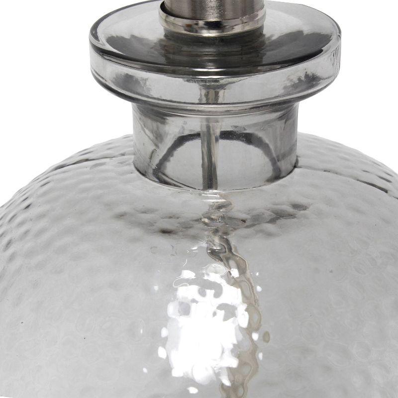 Hammered Glass Jar Table Lamp with Linen Shade - Lalia Home