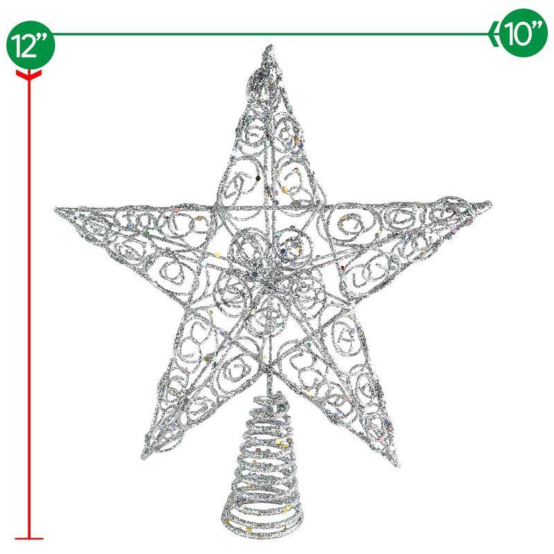 Ornativity Silver Star Tree Topper - Silver