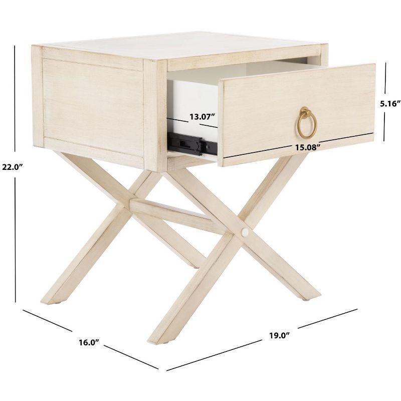 Sadie 1 Drawer Nightstand - NST9200 - Antique/White - Safavieh