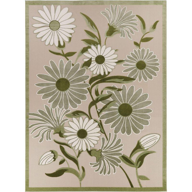 Nourison Aloha Daisy Flower Flatweave Outdoor Rug