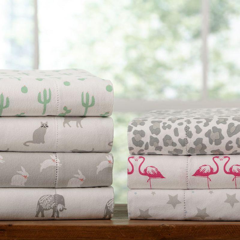 Pointehaven Flannel Animal Print Sheet Set