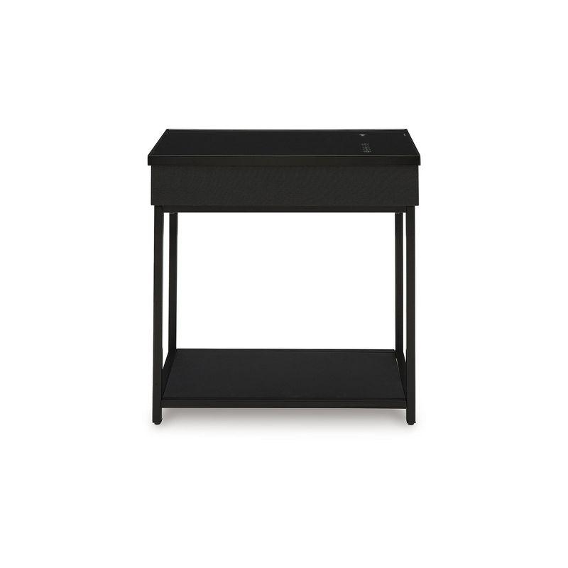 Signature Design by Ashley Gemmet Accent Table with Wireless & USB Charging, Black