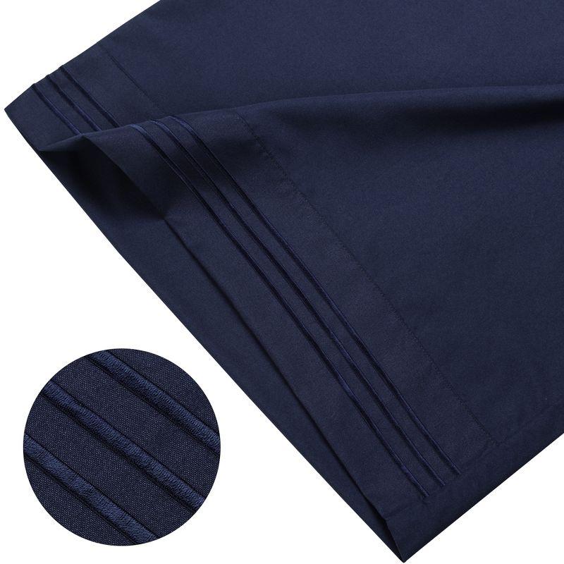 PiccoCasa 2 Pcs Standard 20"x26" Brushed Microfiber Soft Embroidery Envelop Closure Pillow Cases Navy