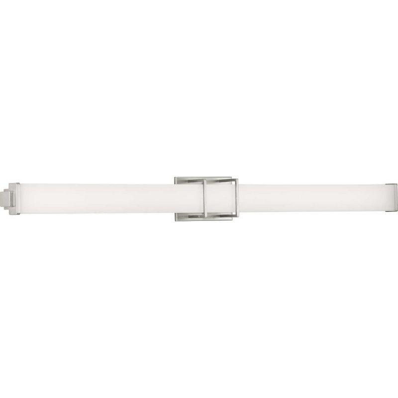 Progress Lighting Phase 2.2 1-Light LED Brushed Nickel Linear Bath Fixture with Acrylic Shade