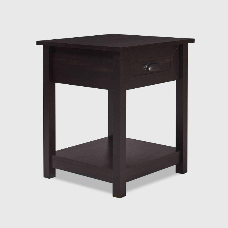 ClickDecor ClickDecor Bailey Nightstand with 1 Drawer and Display Shelf, Black