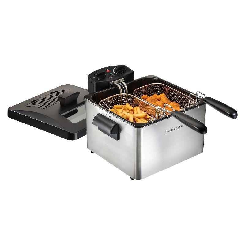 Hamilton Beach Hamilton Beach® Professional-Style Electric Deep Fryer with 12-Cup Food Capacity, Lid with View Window and Three Frying Baskets