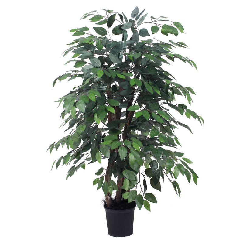 Elegant Silk Ficus 47" Floor Plant with Realistic Dragonwood Trunk