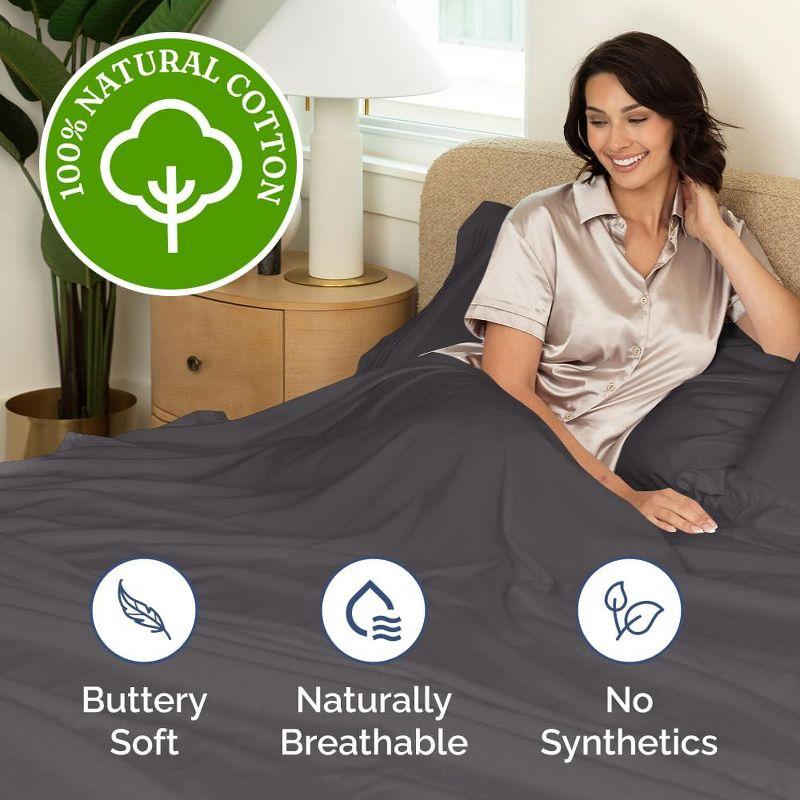 CGK Linens 4 Piece 100% Cotton 400 Thread Count Hotel Quality Bed Sheet Set