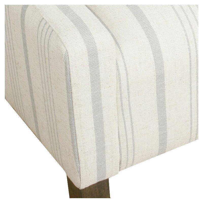 Gray Stripe Wood Frame Modern Accent Chair