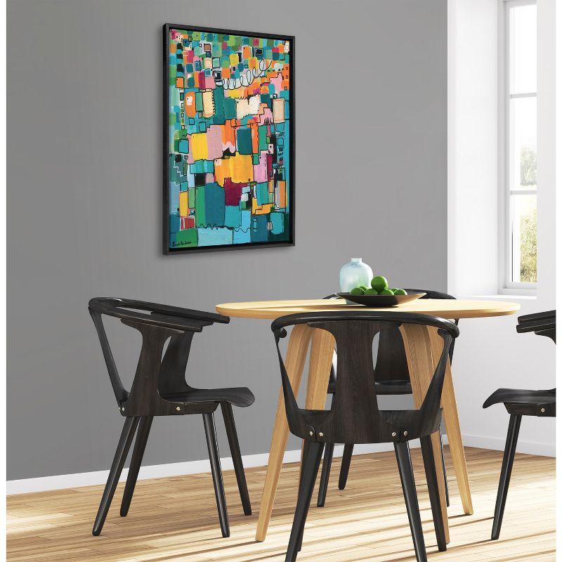 Kate and Laurel Sylvie Afternoon Delight Framed Canvas by Leah Nadeau, 23x33, Black