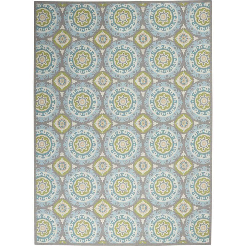 Waverly Sun & Shade "Solar Flair" Jade Indoor/Outdoor Area Rug by Nourison SND16 7'9" x 10'10"