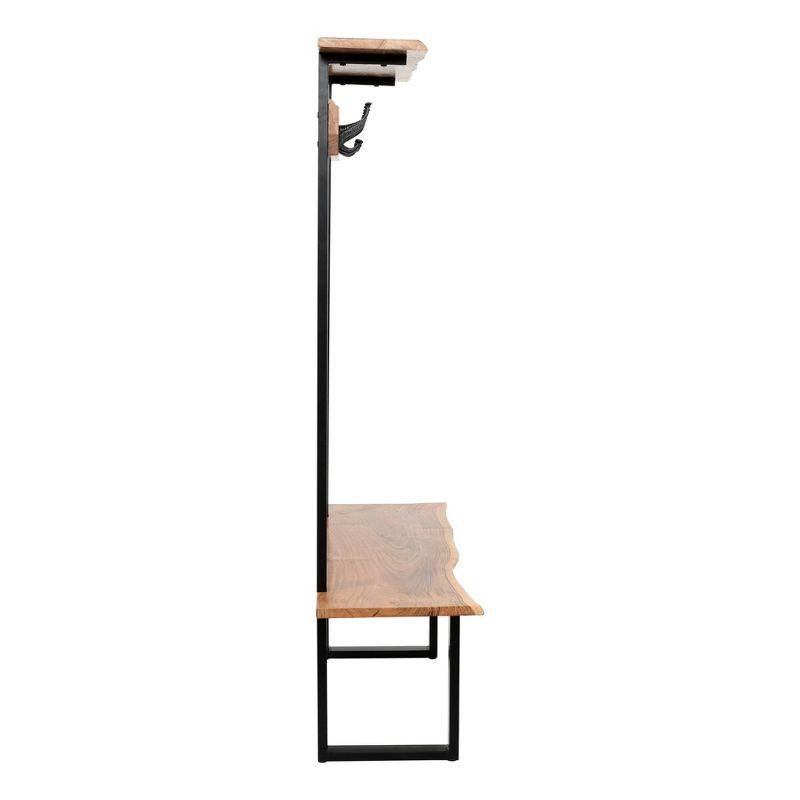 Alpine Hall Tree Natural - Alaterre Furniture: Acacia Wood, Metal Legs, Storage, 7 Hooks