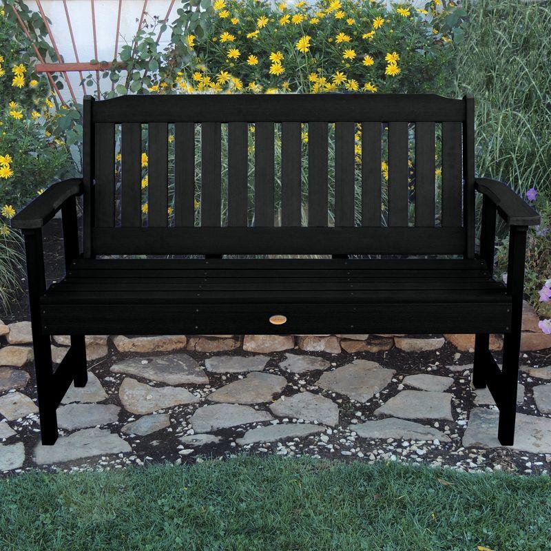 4' Lehigh Garden Bench Black - highwood: Weather-Resistant, Fade-Resistant, 500lb Capacity, Recycled Plastic