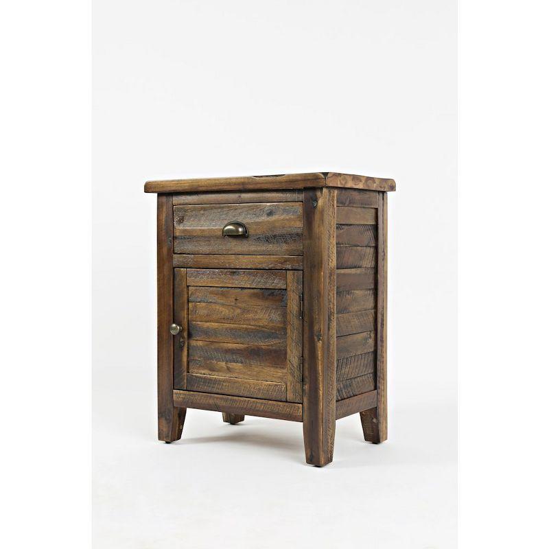 Jofran,Artisan's Craft Rustic Farmhouse Distressed Solid Wood Accent Table- Gray Color