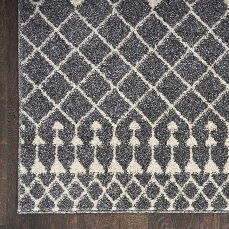Nourison Royal Moroccan 2'2" x 7'6 Charcoal/Ivory Bohemian Indoor Rug