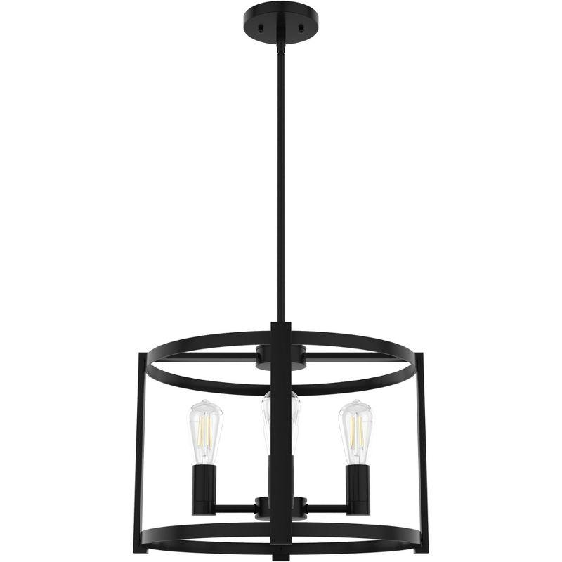 18" 4-Light Astwood Chandelier Black - Hunter Fan: Modern Metal Ceiling Fixture, UL Listed, Dimmable