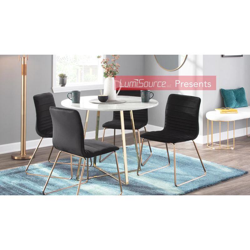 Set of 2 Mara Upholstered Barstools Gray/Gold - Lumisource: With Backs, Fixed Height, Steel Frame