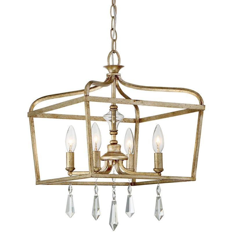 Minka Lavery Aged Brio Gold Pendant Chandelier 14 1/4" Wide French Clear Crystal 4-Light Fixture for Dining Room House Kitchen