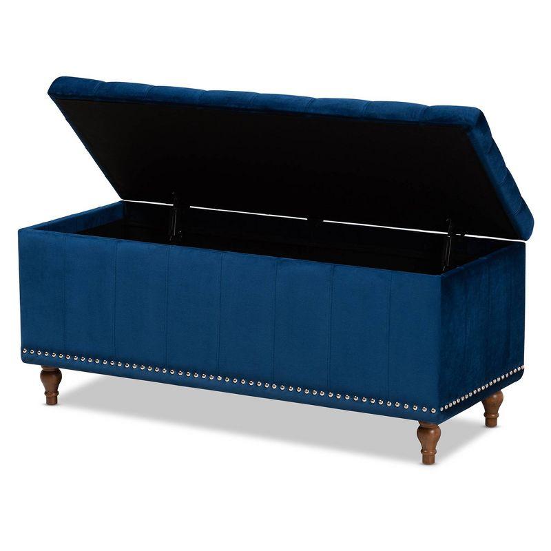 Kaylee Velvet Upholstered Button Tufted Storage Ottoman Bench: Elegant Bedroom & Living Room Decor - Baxton Studio
