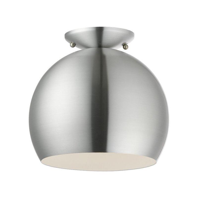 Livex Lighting Piedmont 1 - Light Semi-Flush Mount in  Brushed Aluminum