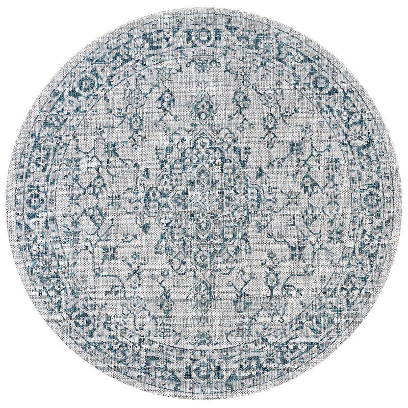 Rozetta Boho Medallion Textured Weave Indoor/Outdoor Area Rug  - JONATHAN Y