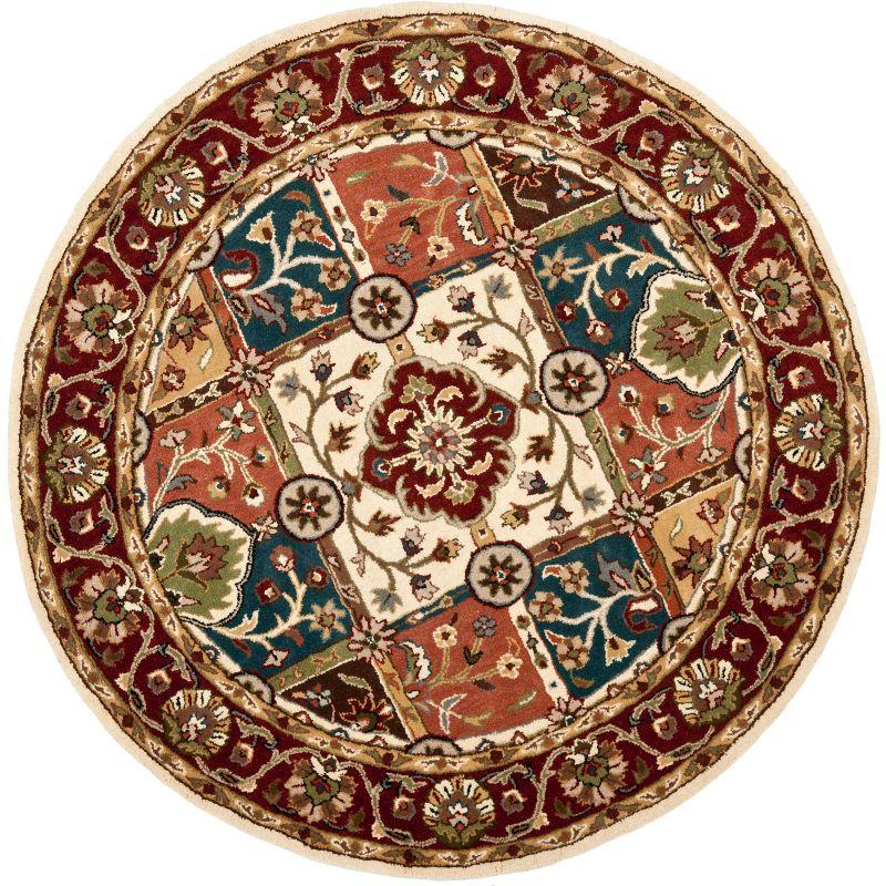 Heritage HG925 Hand Tufted Area Rug - Multi/Red - 3'6" round - Safavieh.