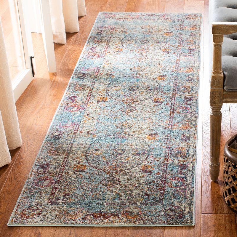 Luxor Turquoise Aqua Hand-Knotted Viscose Runner Rug