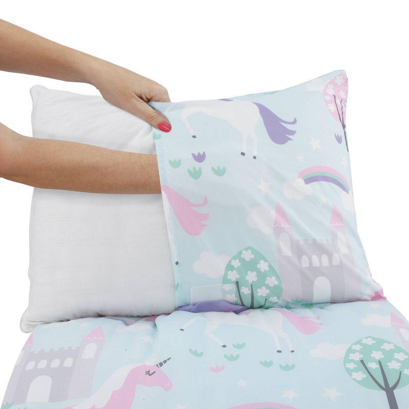 Everything Kids' Unicorn Deluxe Easy Fold Nap Mat: NoJo, Light Blue, Toddler & Preschool Sleep Mat, Machine Washable