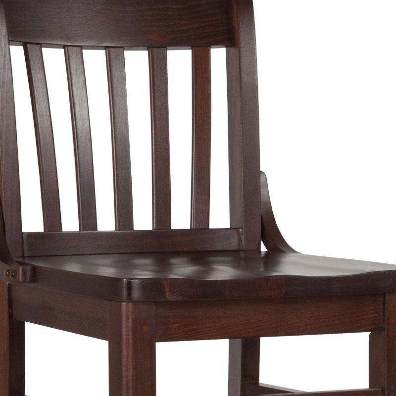 Flash Furniture HERCULES Series School House Back Walnut Wood Restaurant Barstool