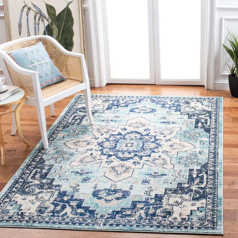 Madison MAD473 Power Loomed Indoor Area Rug - Teal/Navy - 5'3"x7'6" - Safavieh