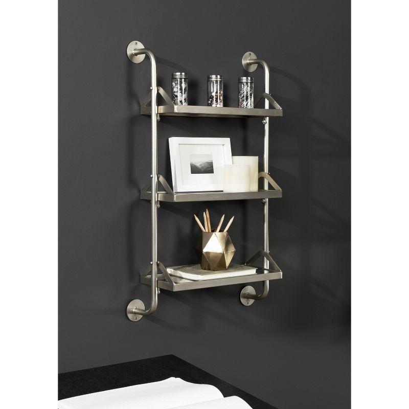Kate & Laurel All Things Decor 18"x30" Marit Three-Tier Wall Shelf Silver
