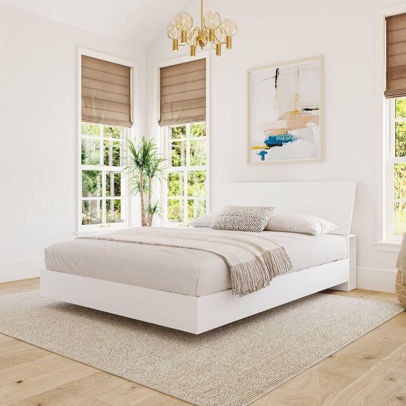 Paris Platform Bed with Headboard White - Nexera