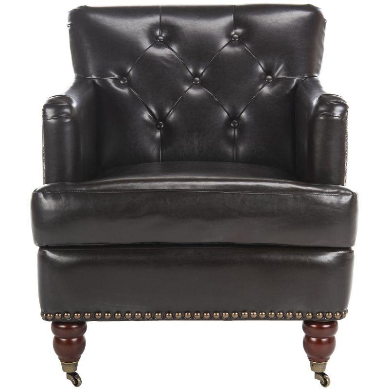 Colin Chair - HUD8212 - Brown/Leather - Safavieh